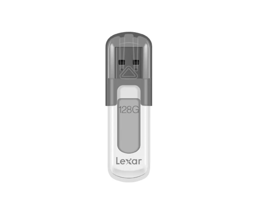 Lexar JumpDrive V100 LJDV100-128ABGY USB-stick 128GB - Grijs/Wit - afbeelding 2 van 3