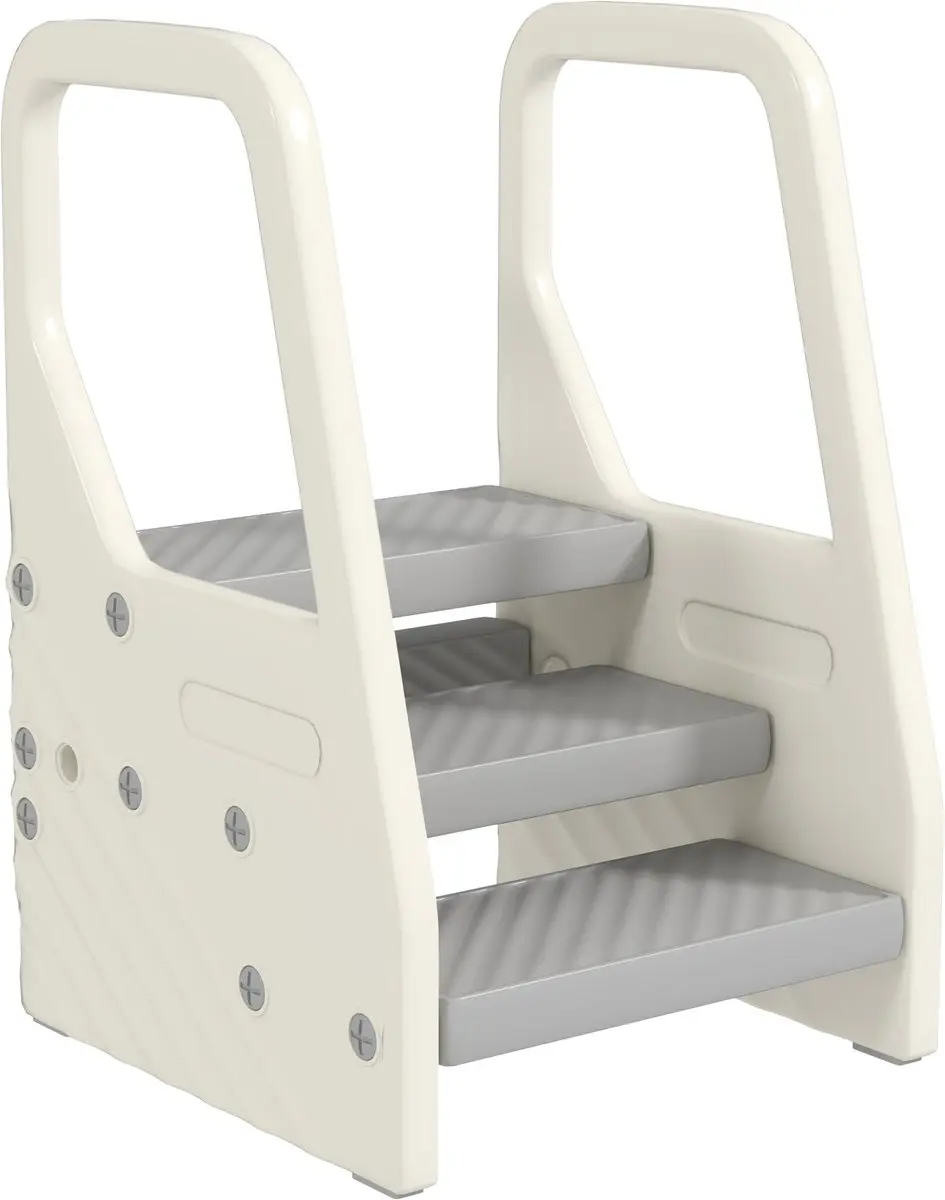 AIYAPLAY Kinder Opstapkrukje Kunststof 43L x 42B x 65,5H cm Grijs
