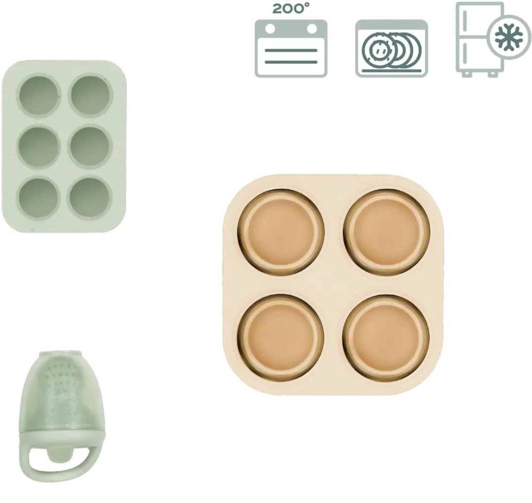 Babymoov Silicone Bewaarpotjes & Sabbelaar 240ml - 3 Stuks - Groen - afbeelding 3 van 3
