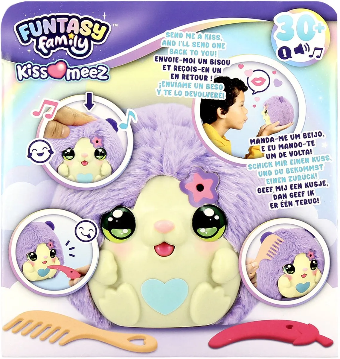 Jumbo Kiss-meez Hamster Interactieve Knuffel - Paars