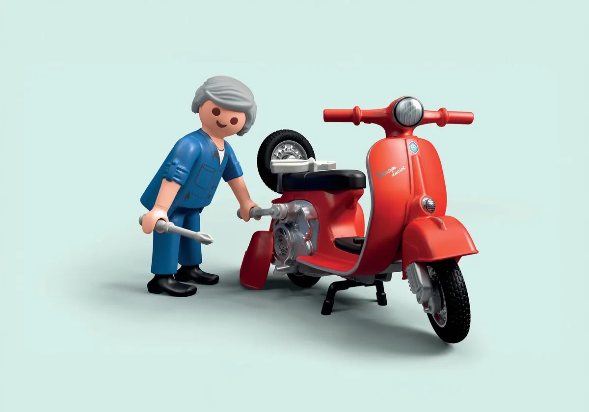 Playmobil 60s Vespa Garage 71620 - Multicolor