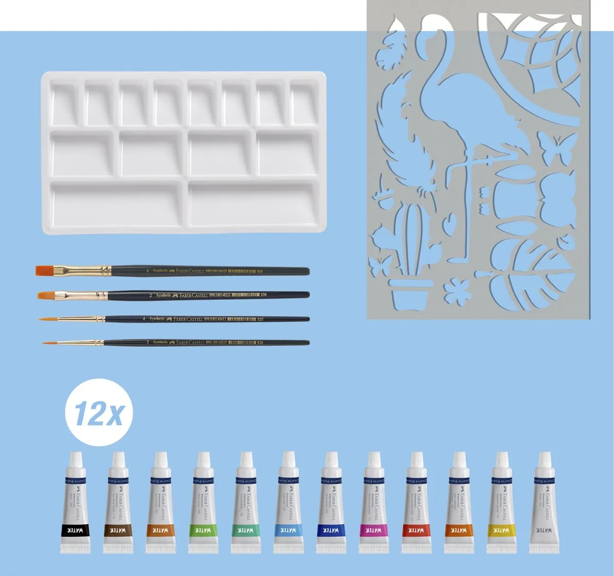 Faber-Castell FC-169618 Waterverfset 12 Kleuren