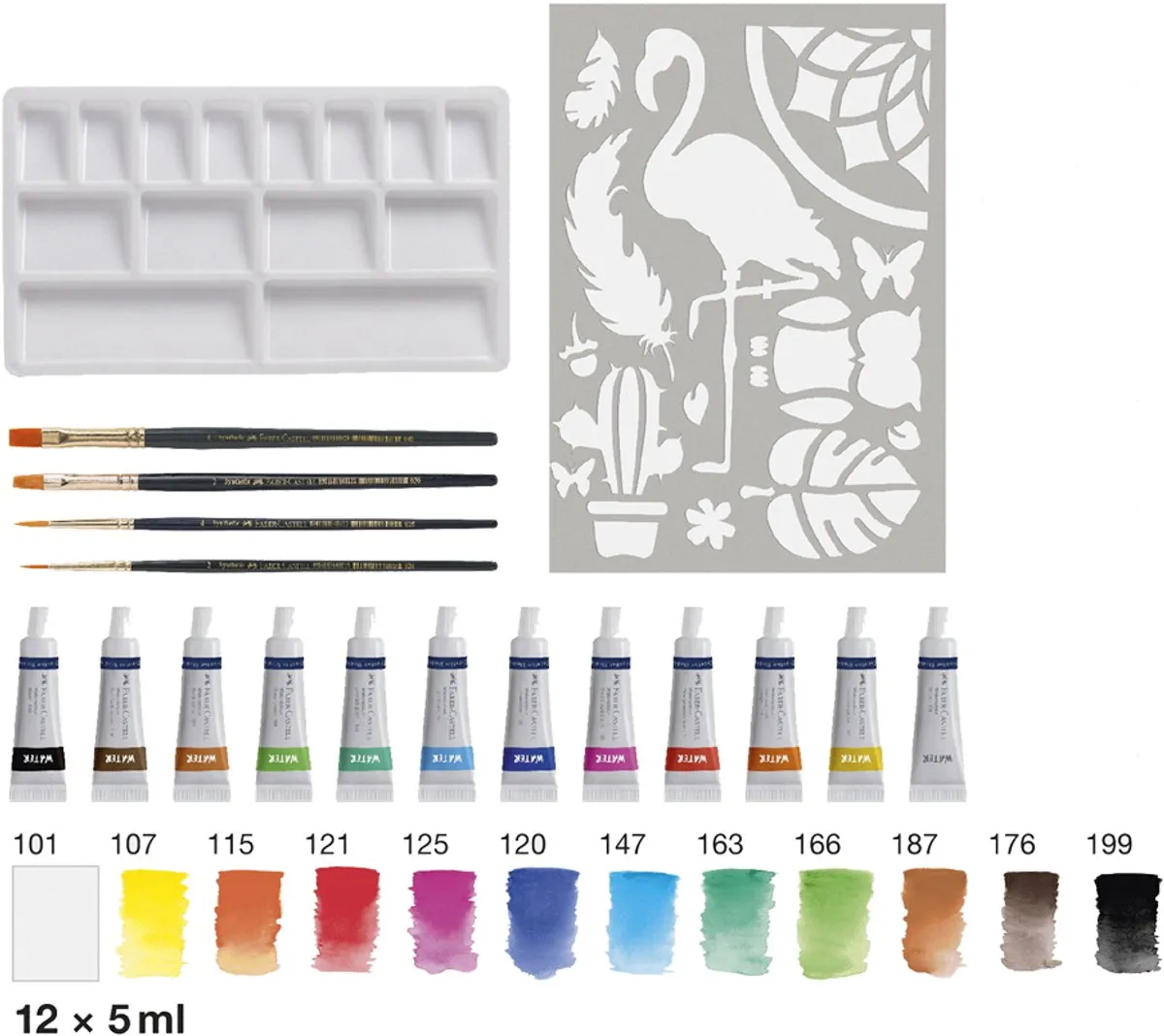Faber-Castell FC-169618 Waterverfset 12 Kleuren