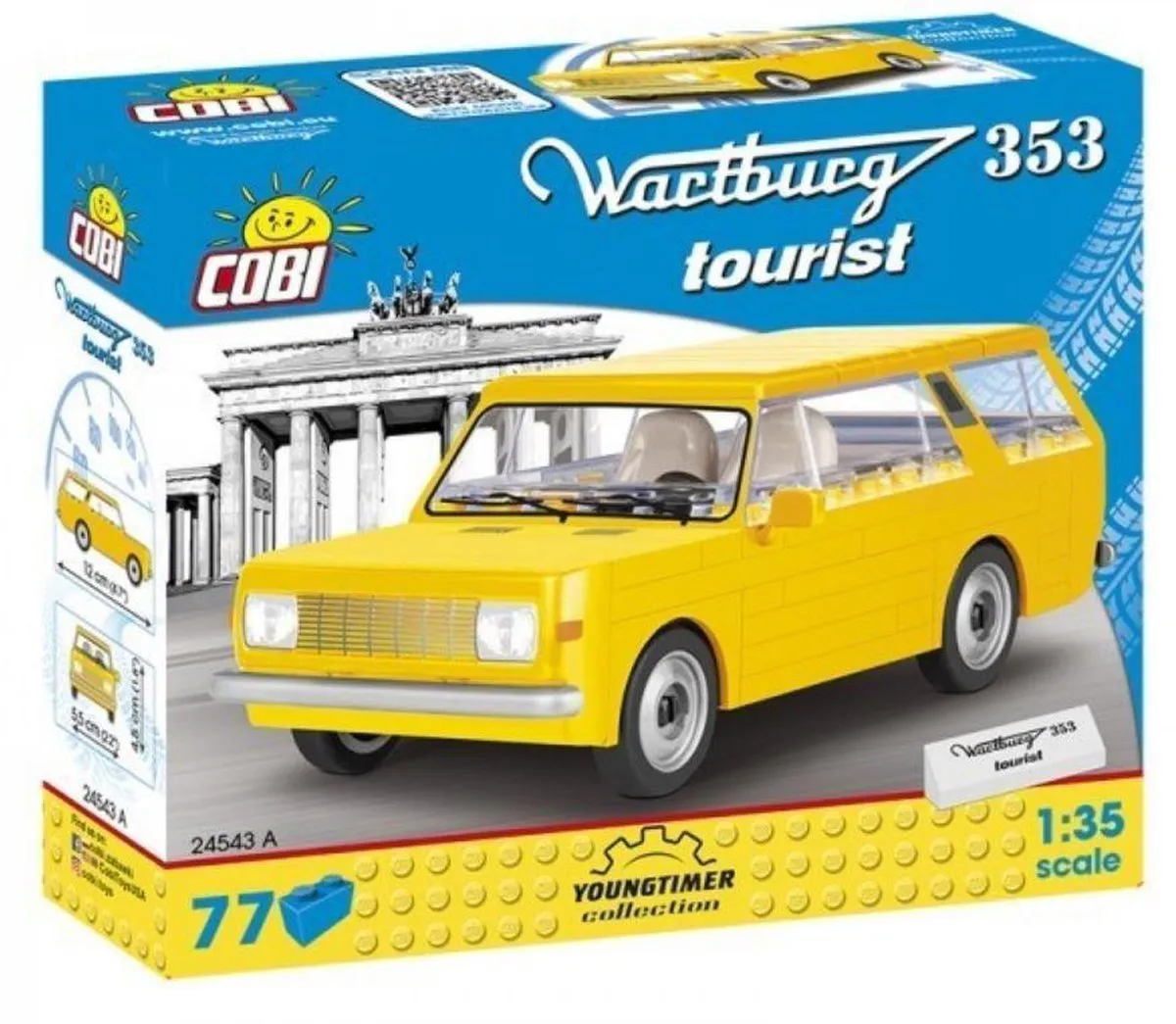 Cobi Wartburg 1:35 Bouwpakket - 77-delig - Geel