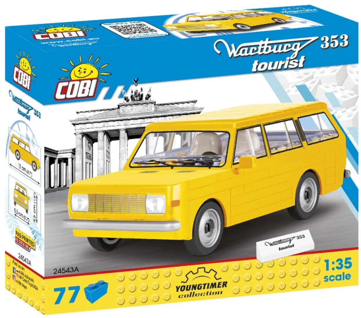 Cobi Wartburg 1:35 Bouwpakket - 77-delig - Geel
