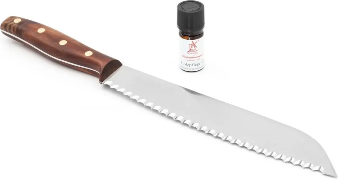 Robert Herder Grandmoulin Broodmes 24cm - Heft Walnotenhout