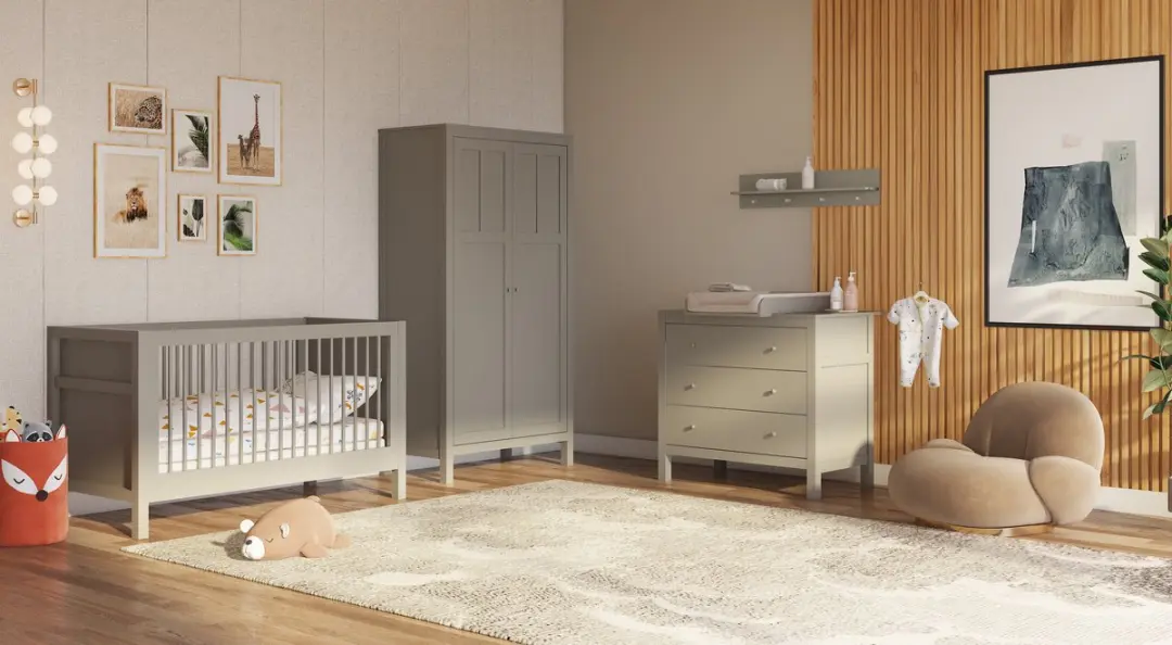 Born Lucky Stanton Kledingkast Babykamer 100x55x190cm - Bruin