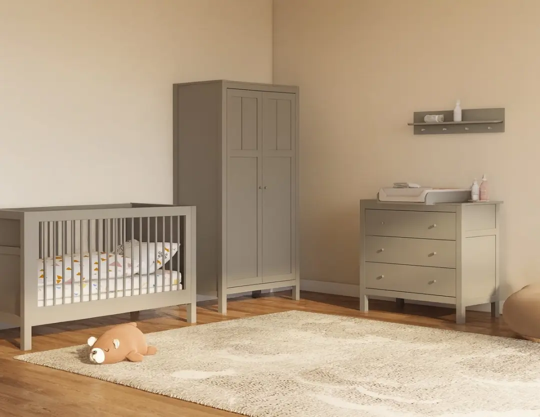 Born Lucky Stanton Kledingkast Babykamer 100x55x190cm - Bruin - afbeelding 6 van 6