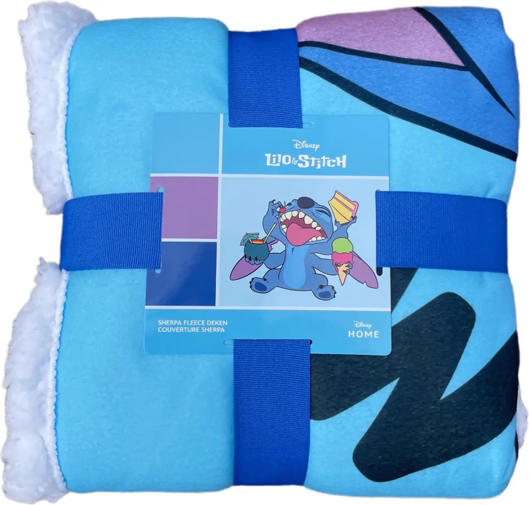 Lilo & Stitch Fleece Dekken Blauw 75x100cm - afbeelding 6 van 6