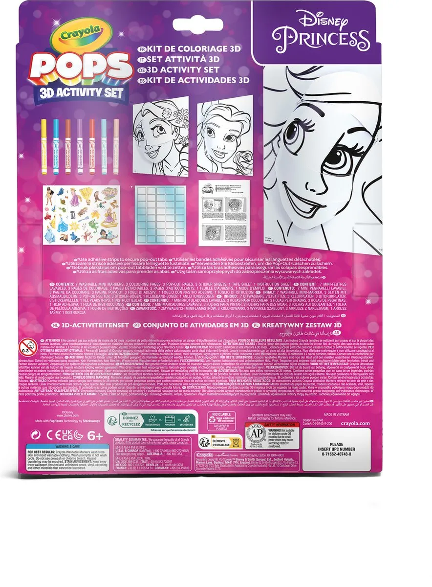 Crayola - POPS - Hobbypakket - 3D-Activiteiten Voor Kinderen - Disney Princess-Thema