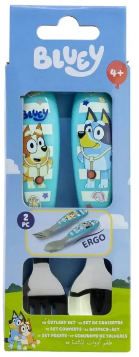 Bluey Yummy metalen ergonomische bestekset