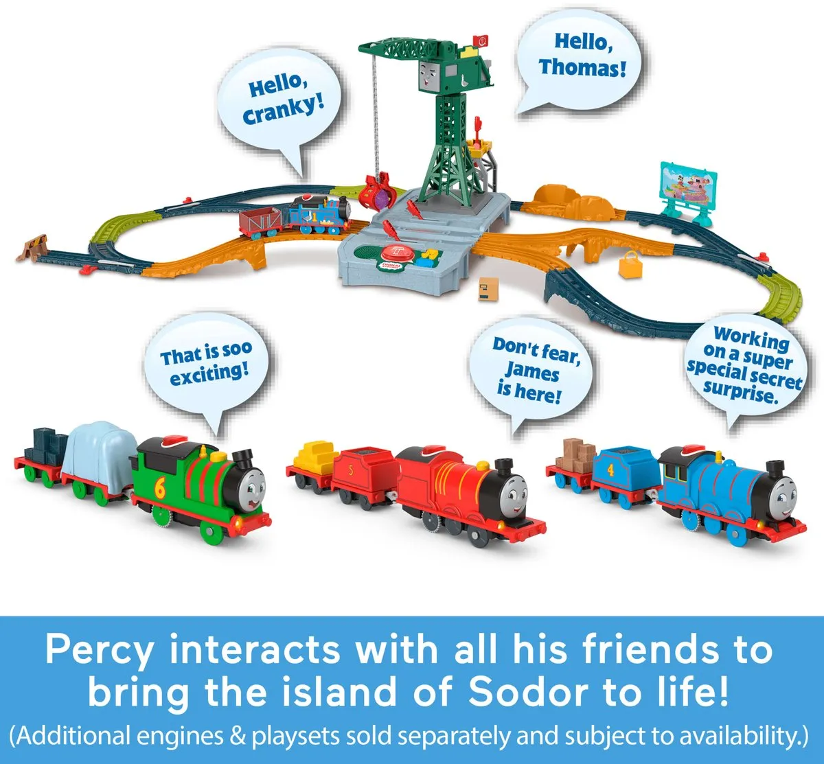 Fisher Price Thomas & Friends Talking Percy HWY32 - Speelgoedtrein - Meerkleurig
