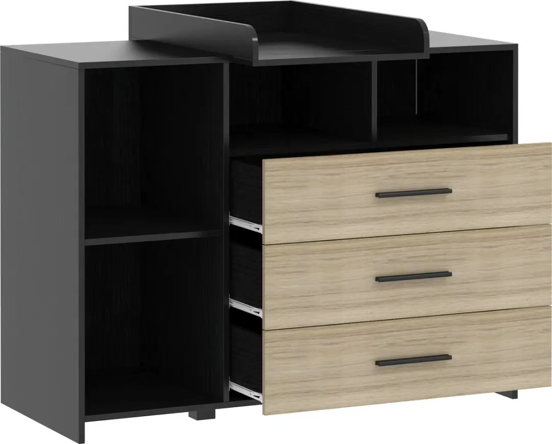 Born Lucky Commode Reno Zwart - 3 Lades