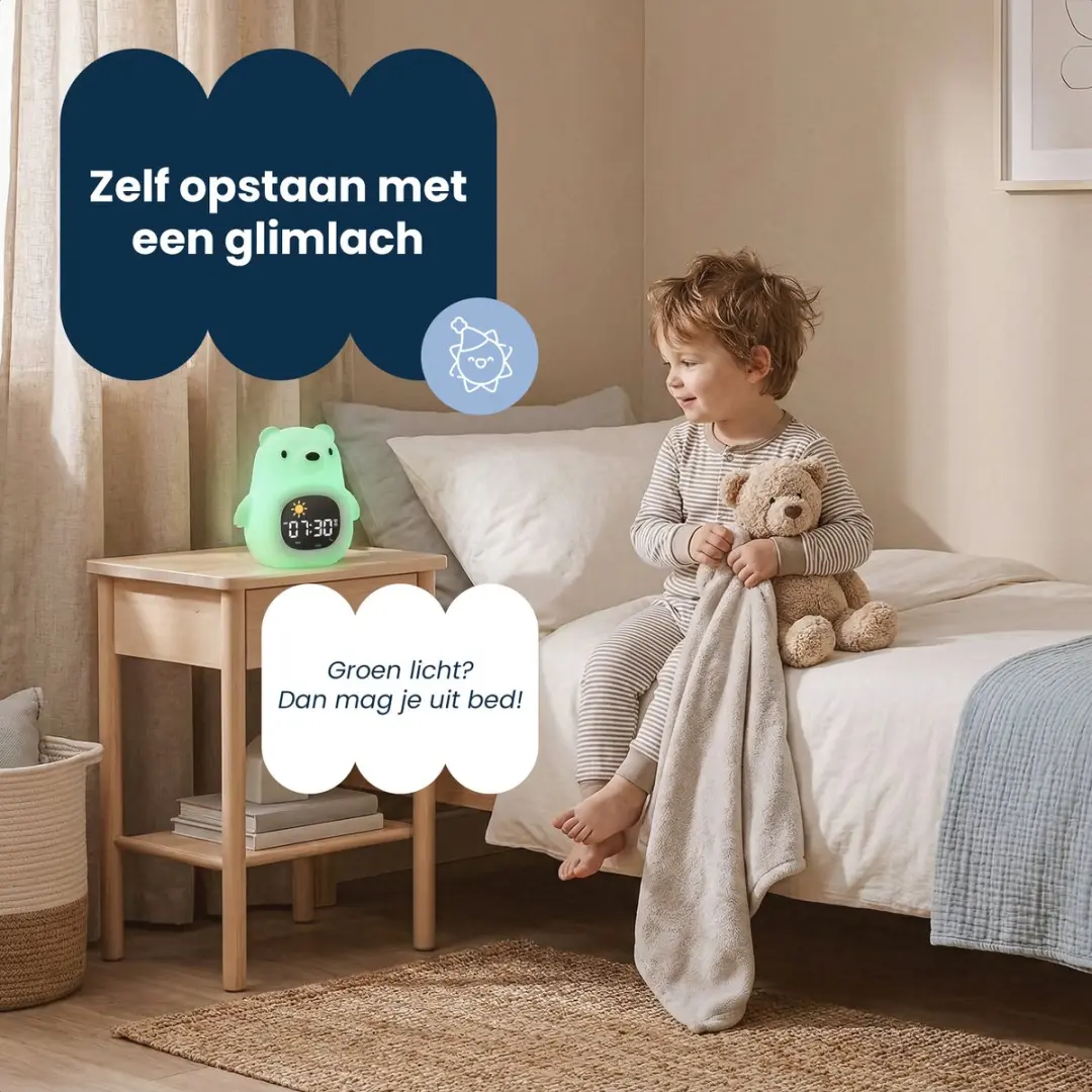 Dutsi Slaaptrainer IJsbeer - Kinderwekker & Nachtlampje - Multicolor
