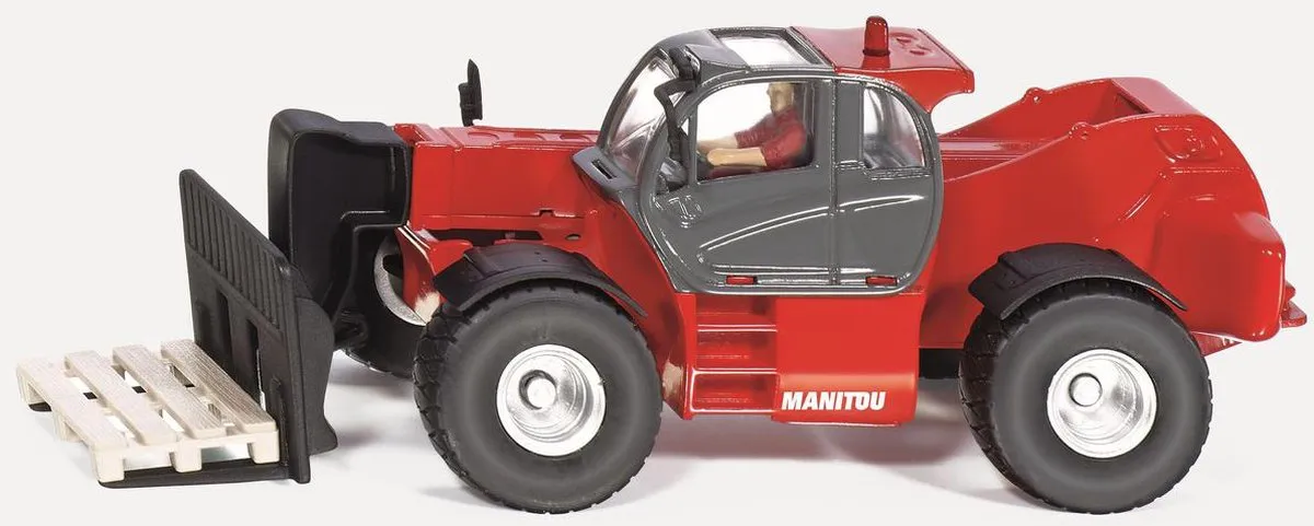 SIKU 3507 Manitou MHT 10230 telescooplader + 3 paletten, schaal: 1:50, metaal/kunststof