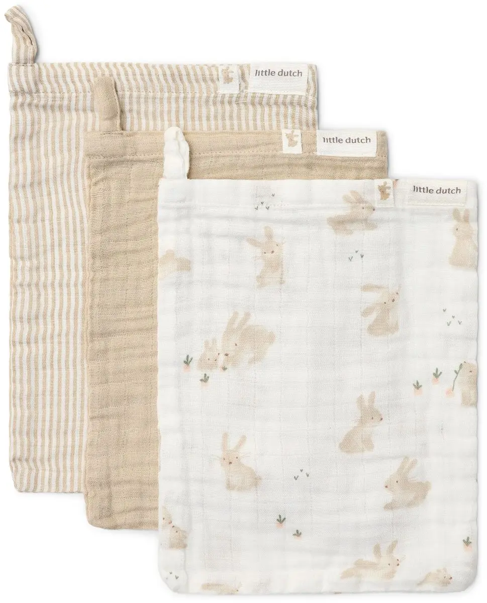 Little Dutch Washandjes Newborn Naturals Baby Bunny - 2 Stuks