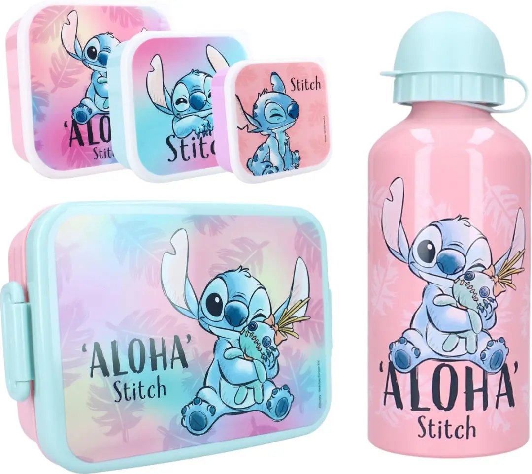Lilo & Stitch Lunchset - Lunchbox Drinkfles Snackboxen - Meerkleurig