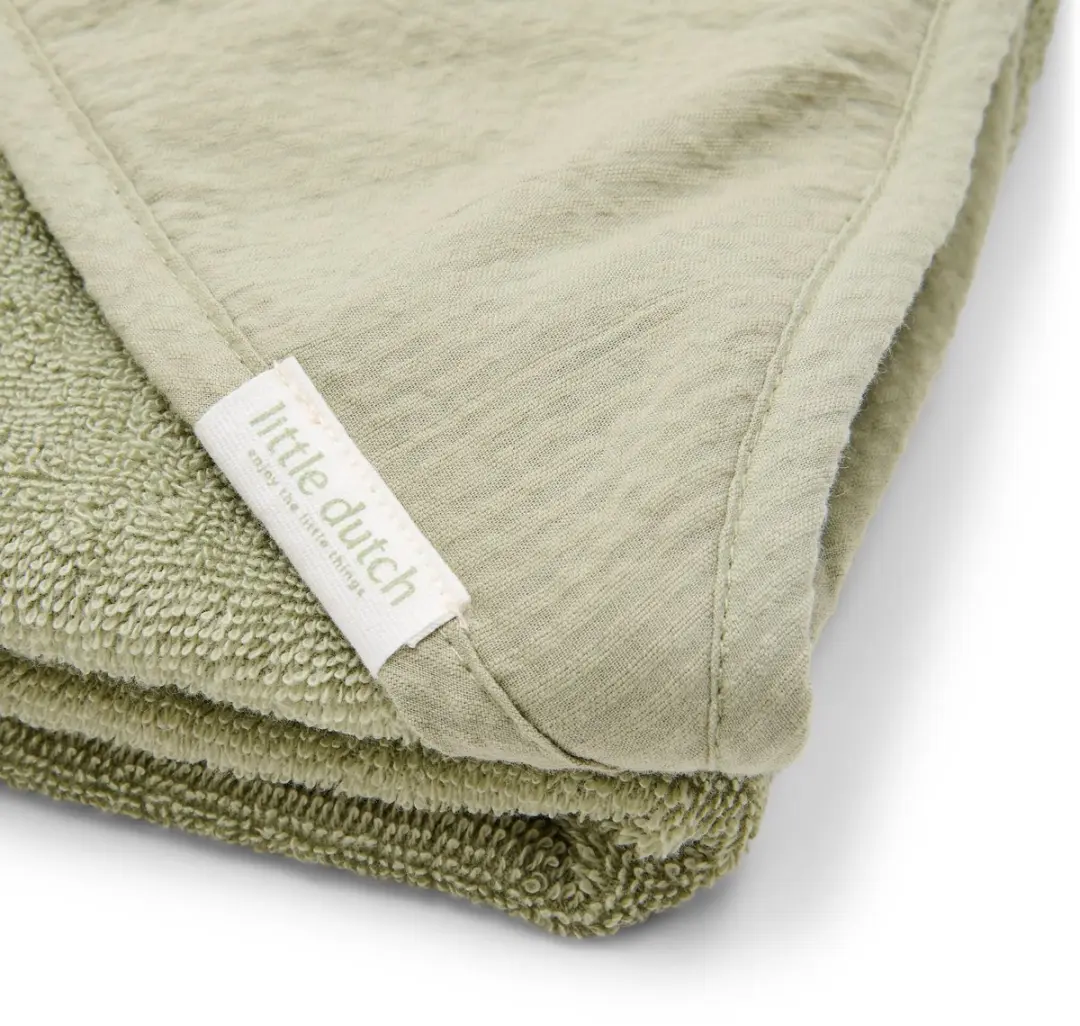 Little Dutch Badcape Geborduurd 75x75cm - Groen