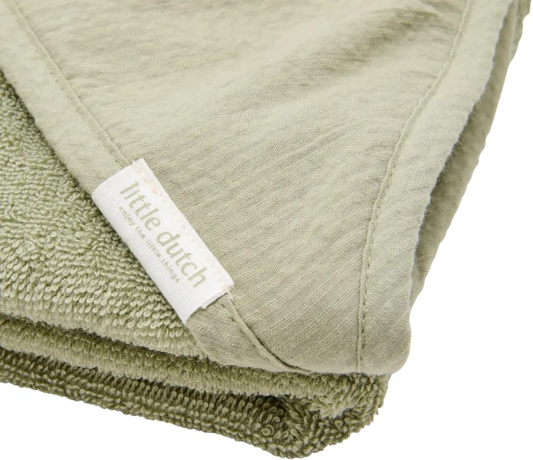 Little Dutch Badcape Geborduurd 75x75cm - Groen