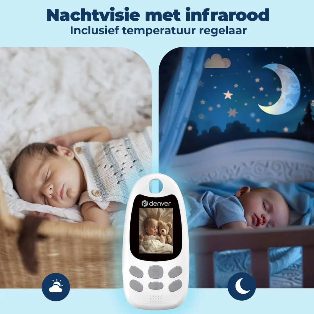 Denver BC250 Babyfoon met Camera - 2 inch - Nachtvisie - Temperatuur - afbeelding 2 van 6