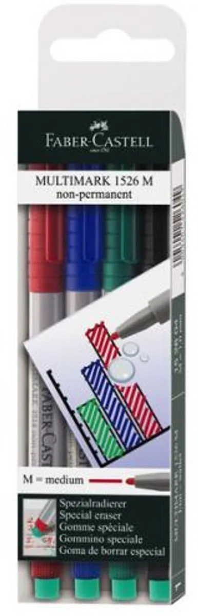 Faber-Castell FC Multimark Markers - 4-delig assorti