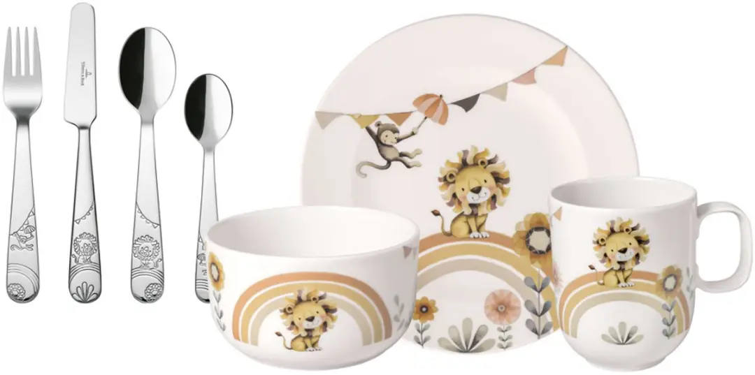 Villeroy & Boch Roar Like A Lion Kinderservies En Bestekset 7-Delig