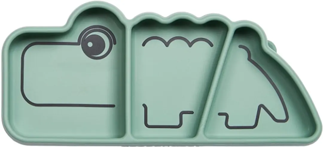 Done by Deer silicone Stick&Stay snack bord Croco groen