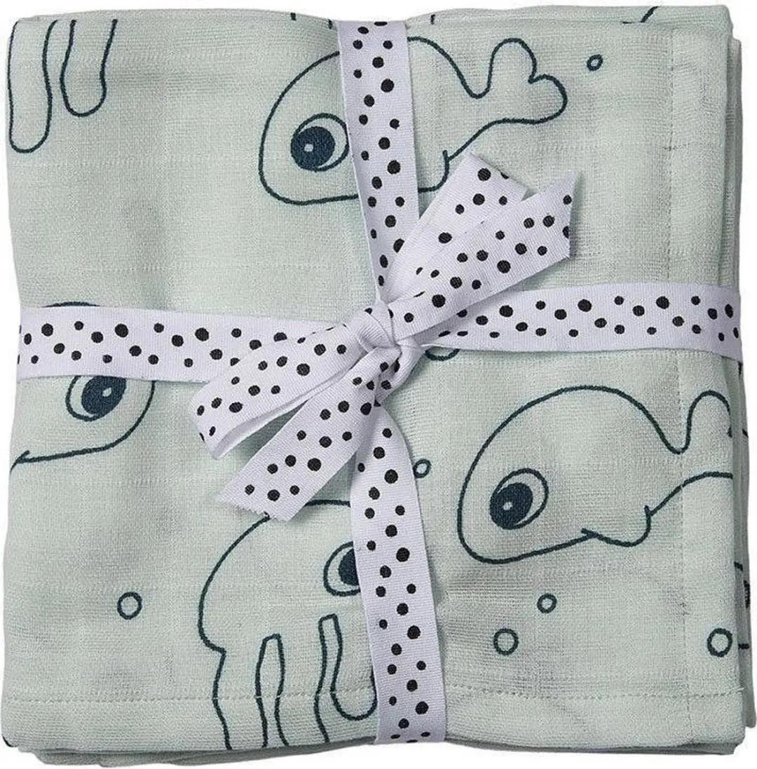Done By Deer Tetradoek Swaddle Pack Sea Friends Blauw