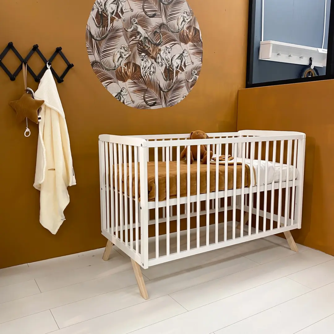 Born Lucky ® Baby bed / Ledikant Teresa 60x120 cm Met Verstelbare Bodem & Massi
