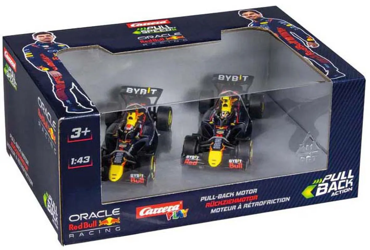 Carrera Red Bull Racing Formule 1 Pull Back Auto 1:43 - Max Verstappen & Sergio Perez