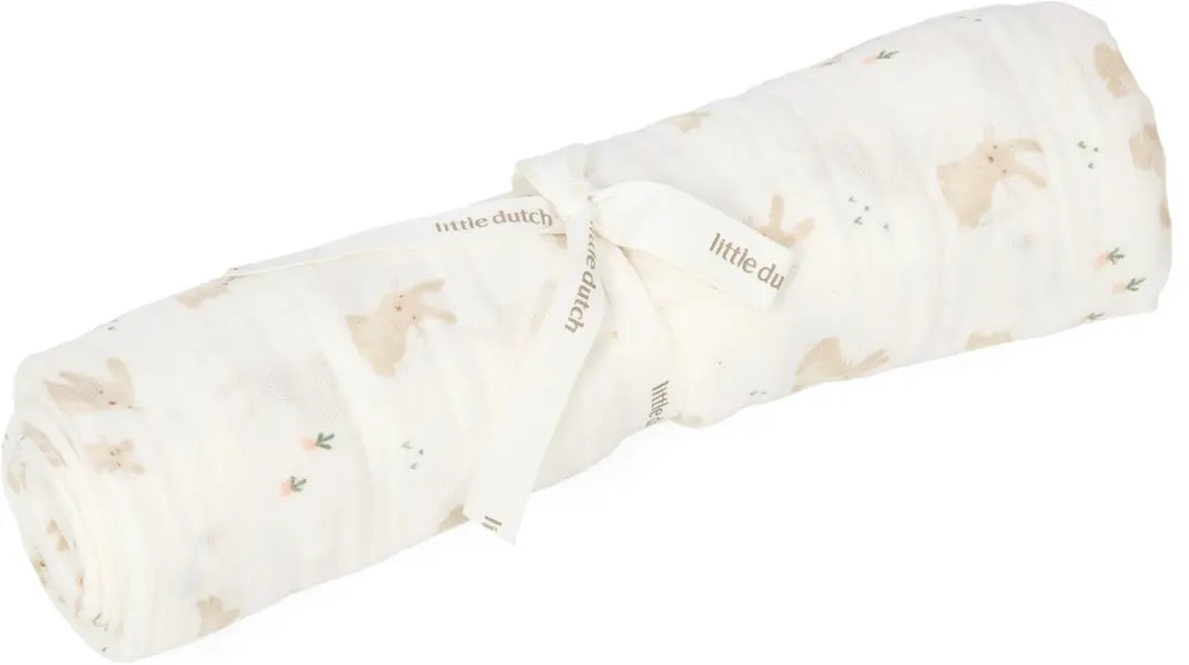 Little Dutch Swaddle Baby Bunny 120cm - Wit - afbeelding 6 van 6