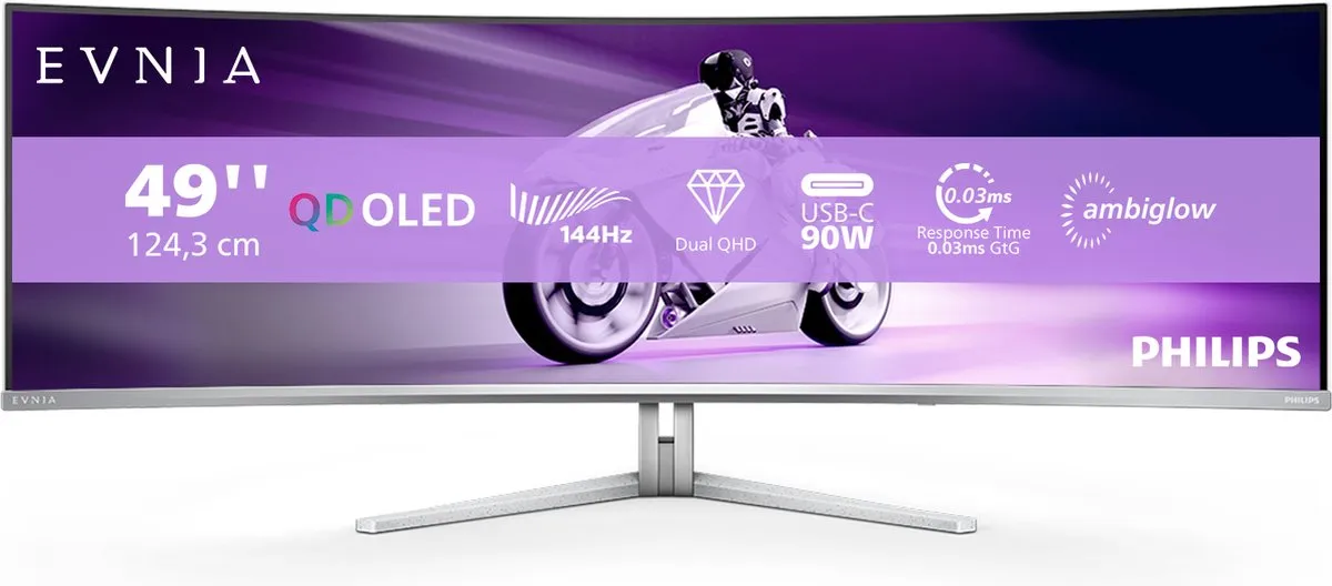 Philips Evnia 49M2C8900L Ultrawide QD-OLED Curved Gaming Monitor