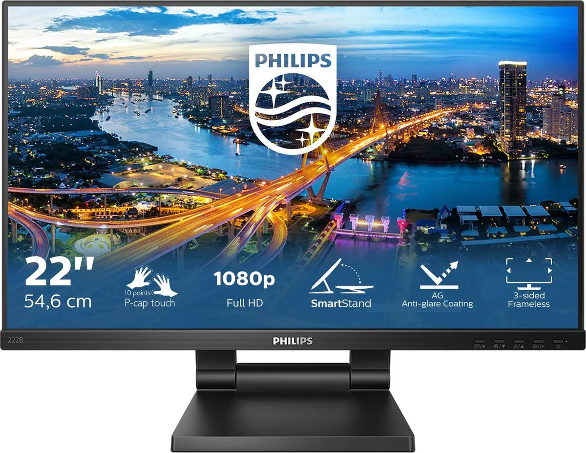 Philips 222B1TC/00 Monitor 21,5" Full HD - Zwart
