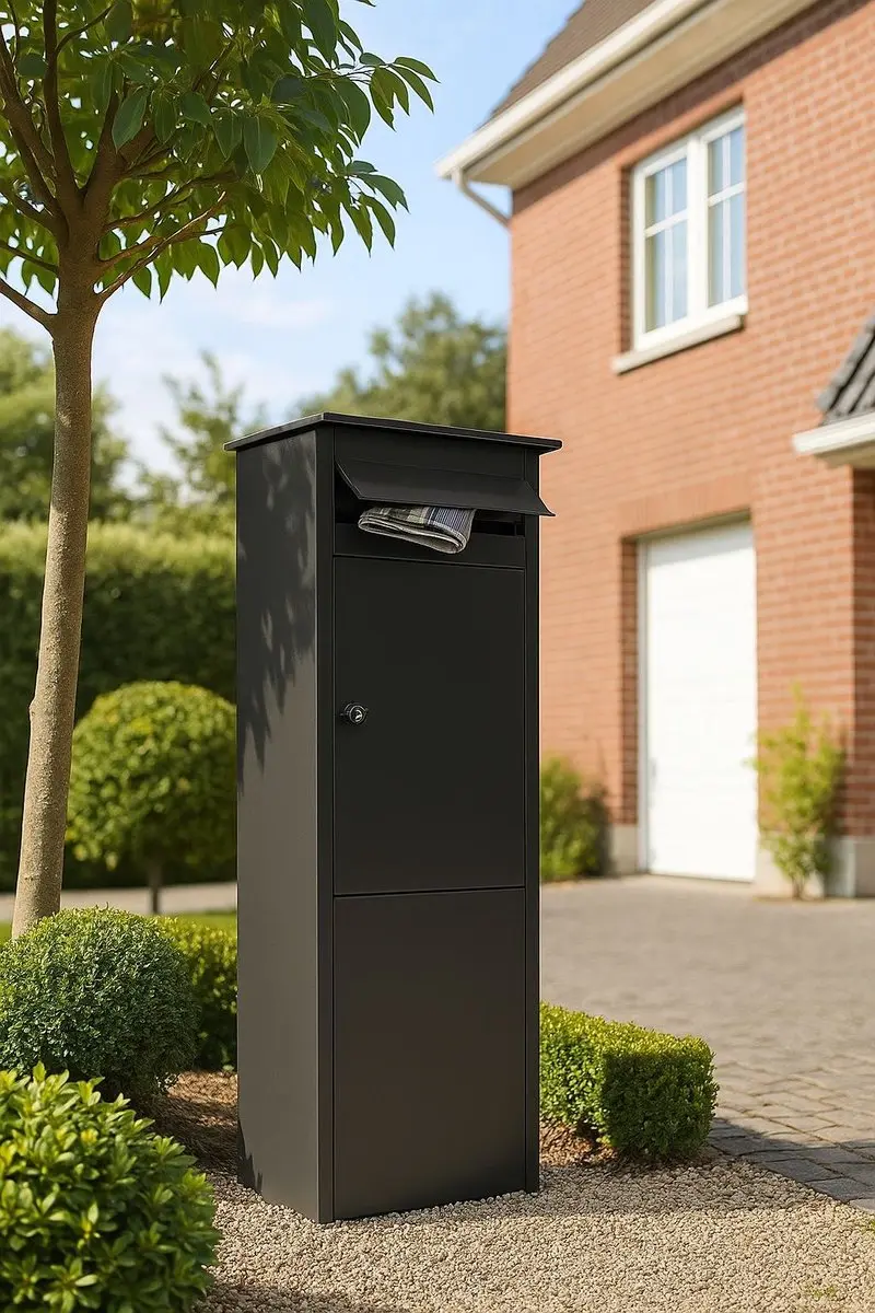 Famiflora Brievenbus MONO met sleutelslot - 100x38x29cm - Mat zwart - afbeelding 6 van 6