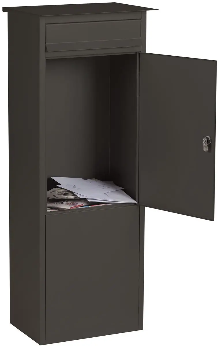 Famiflora Brievenbus MONO met sleutelslot - 100x38x29cm - Mat zwart