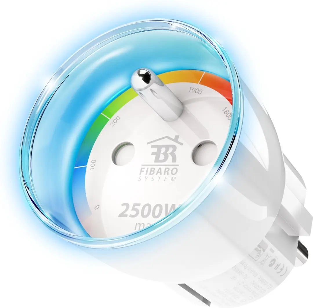 Fibaro Wall Plug Type E - Slimme stekker met energiemeting - Wit - afbeelding 2 van 6