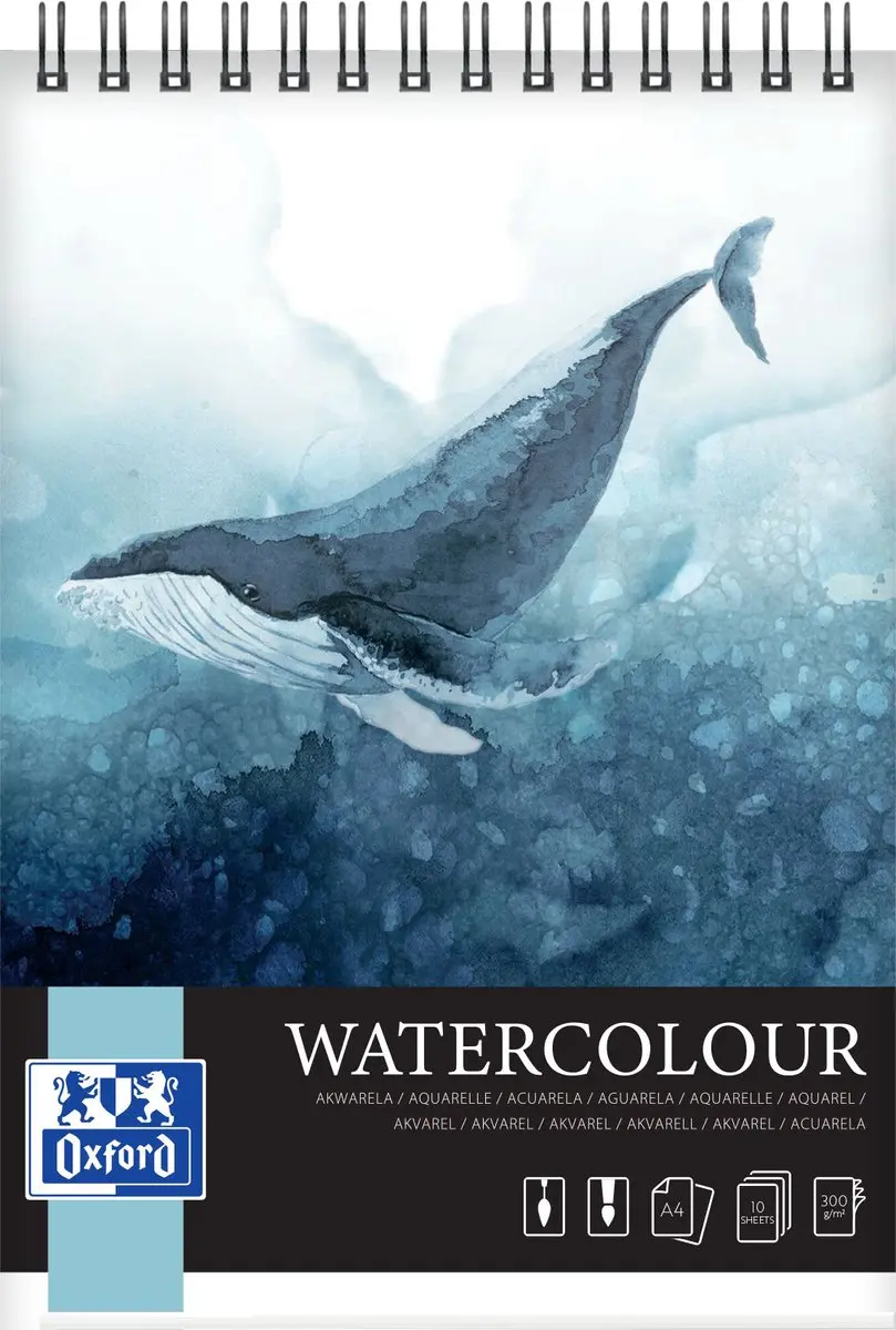 Tekenblok oxford watercolour a4 10 vel spiraal