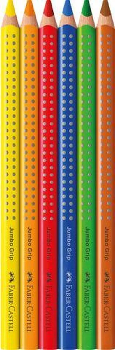 Faber-Castell Jumbo Grip Kleurpotloden 6 Stuks - Assorti