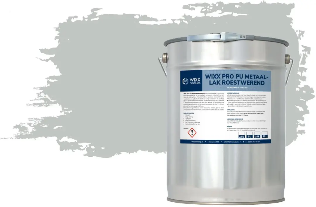 Wixx PRO PU Metaallak Roestwerend 10L - RAL 7035 Lichtgrijs