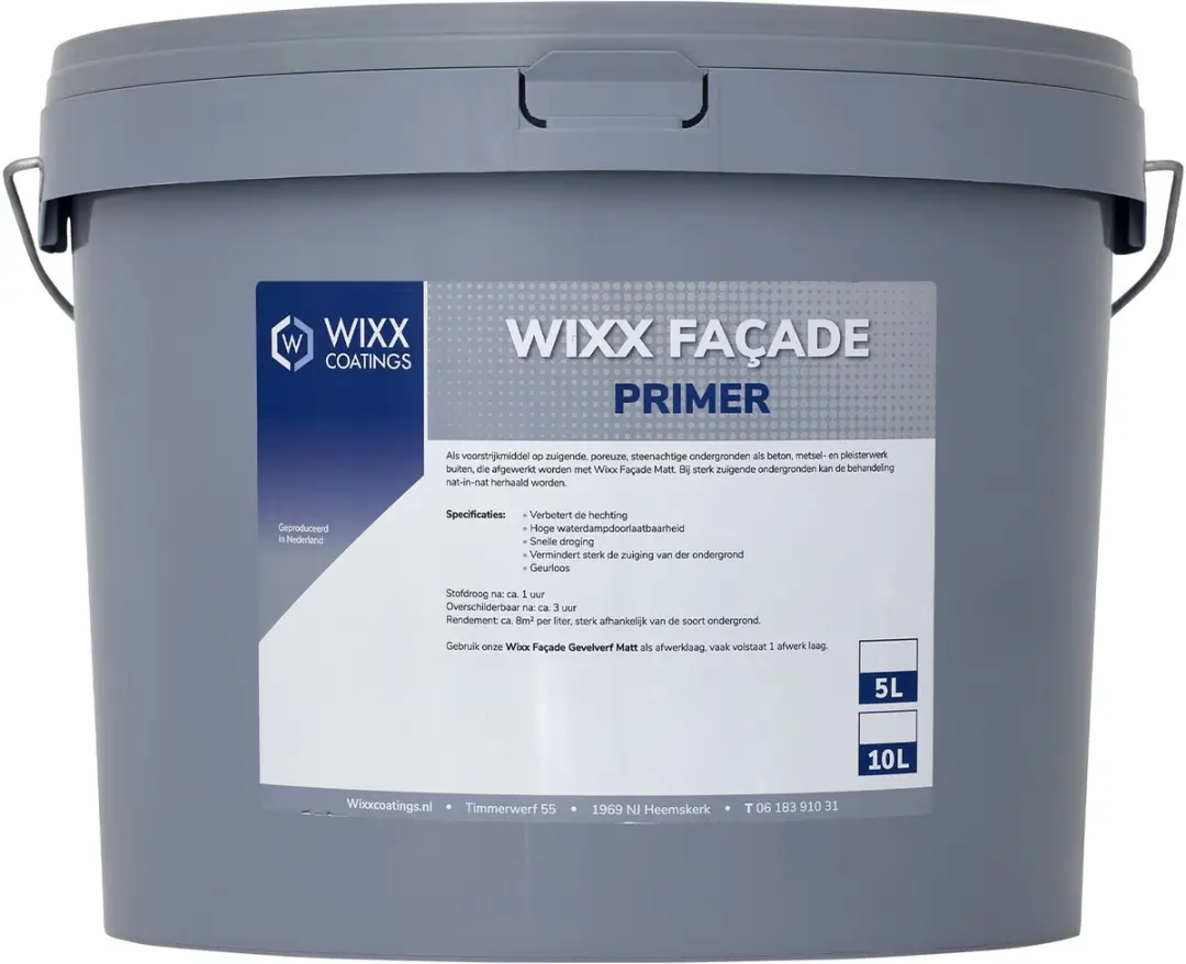 Wixx Façade Primer 10L RAL 7035 Lichtgrijs