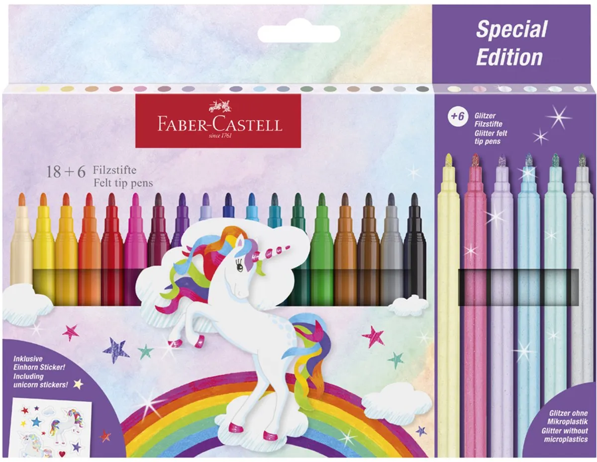 Faber-Castell Unicorn Viltstiften FC-554213 - 13 Stuks - afbeelding 6 van 6
