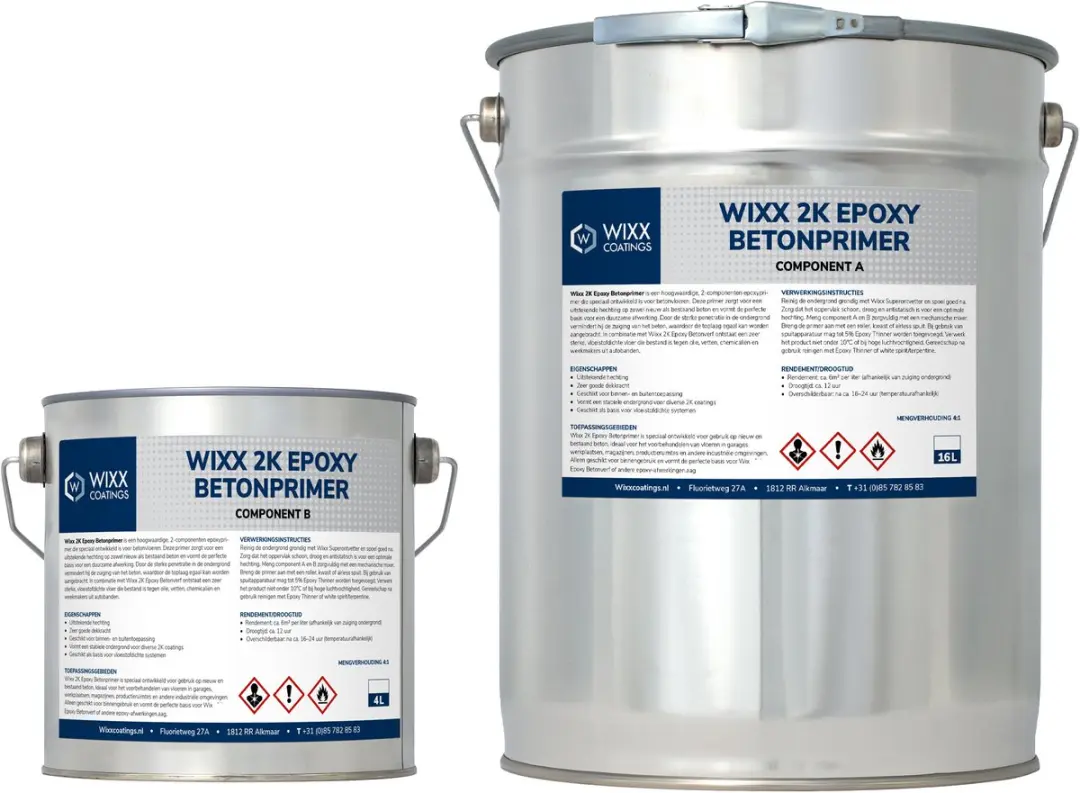 Wixx 2K Epoxy Betonprimer 20L - RAL 7042 Verkeersgrijs