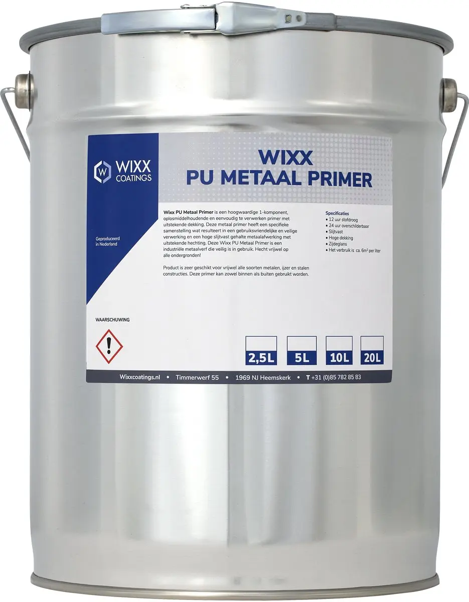 Wixx PU Metaalprimer 10L - Telegrijs