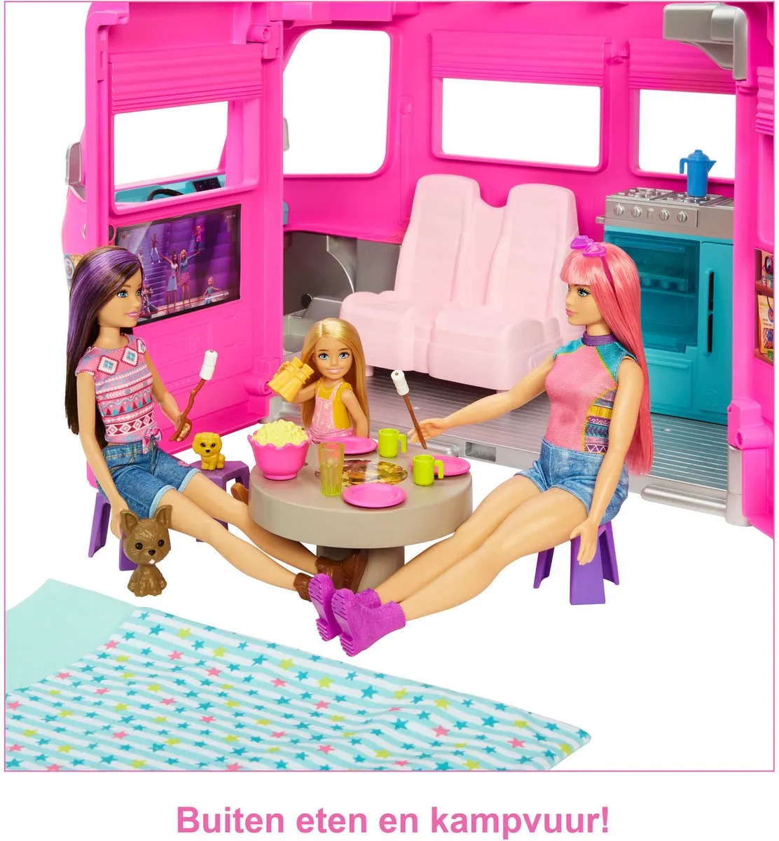 Barbie Droomcamper Speelset - 3-in-1 met glijbaan