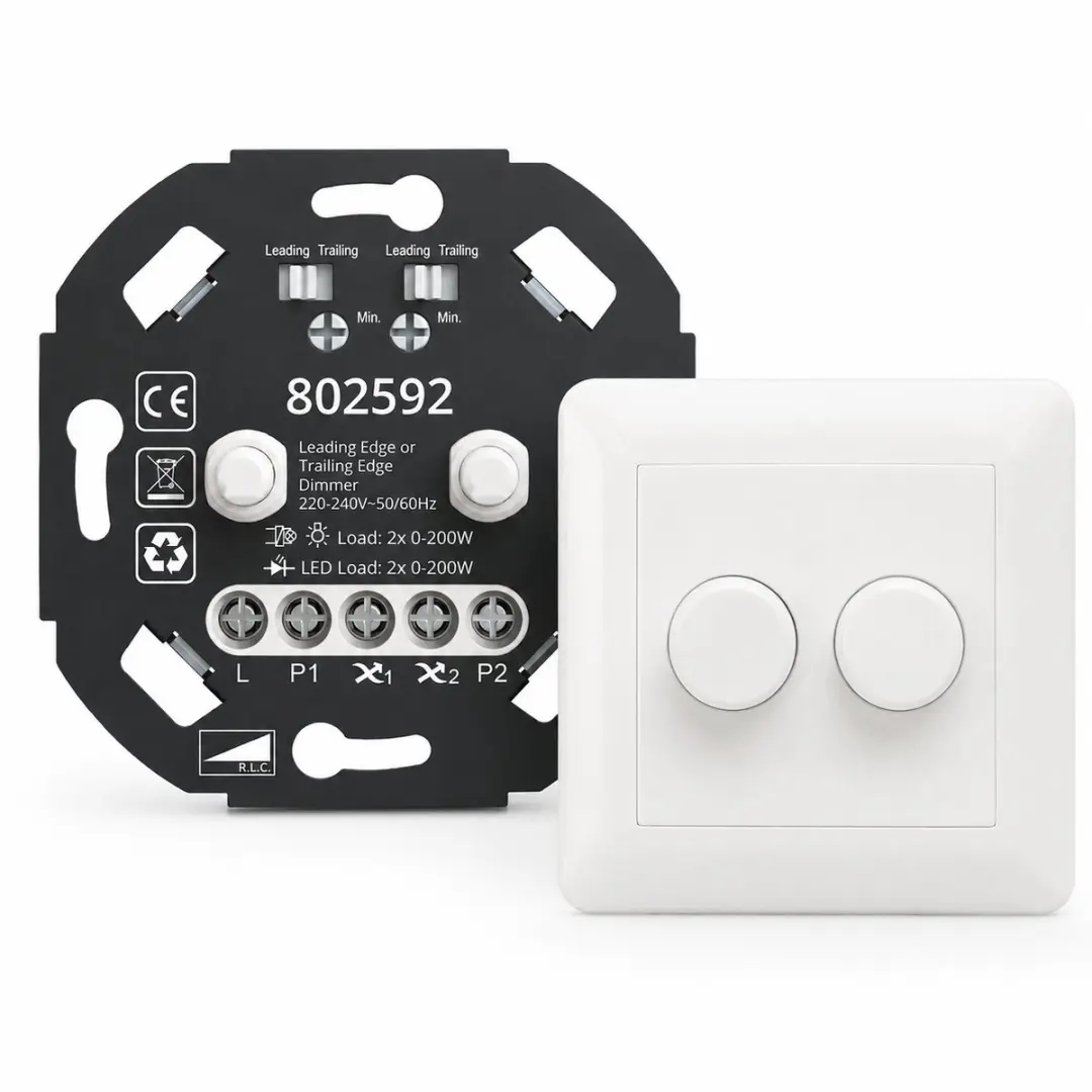 Duo LED Dimmer 2x 0-200W (Fase-afsnijding)