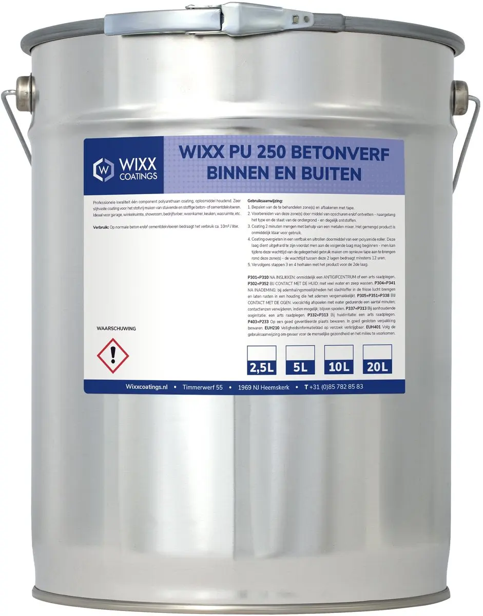 Wixx PU 250 Betonverf 10L - RAL 5017 Verkeersblauw