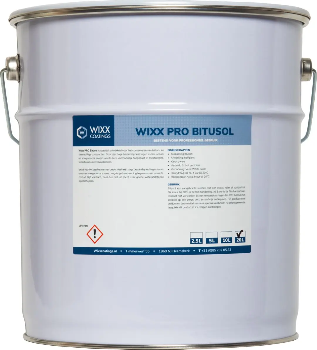 Wixx PRO Bitusol Zwart - 5L