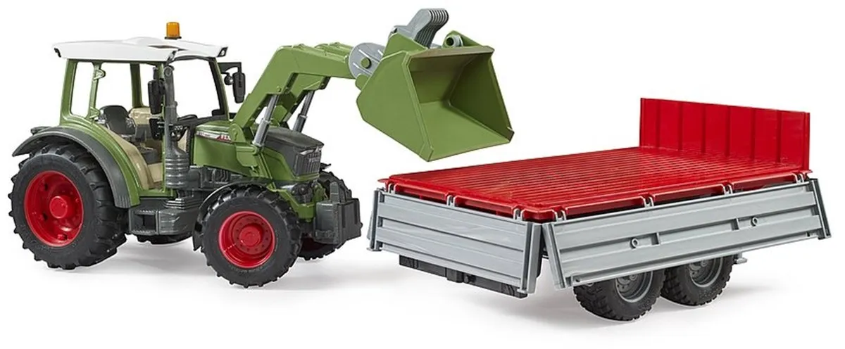 Bruder 2182 Fendt Vario 211 Landbouwvoertuig - met Voorlader en Aanhanger