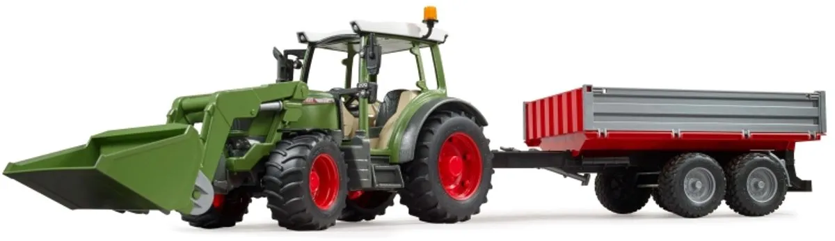 Bruder 2182 Fendt Vario 211 Landbouwvoertuig - met Voorlader en Aanhanger