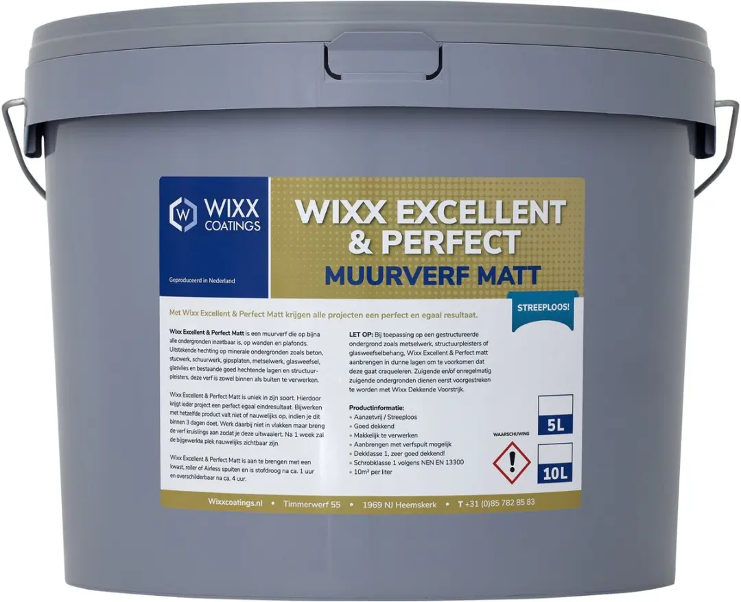Wixx Excellent Perfect Muurverf Matt 5L - Wit